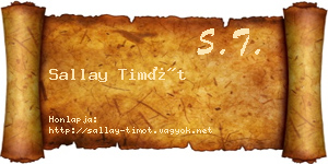 Sallay Timót névjegykártya